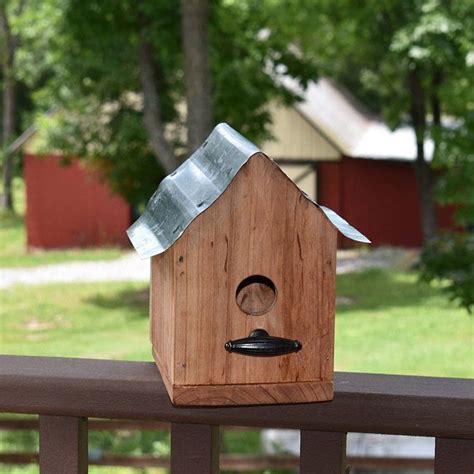 wooden bird houses metal roof|decorative metal bird houses.